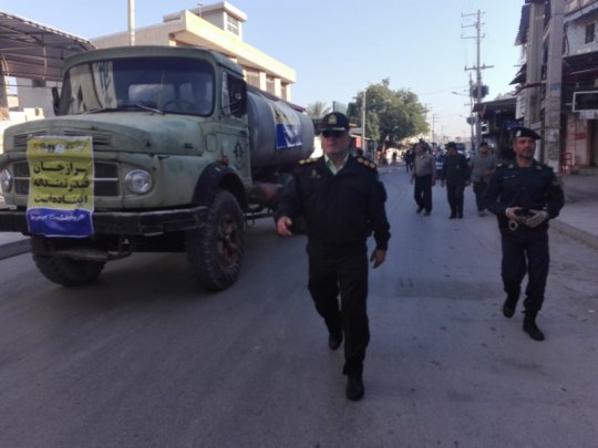 ضد عفونی مراکز اصلی شهر برازجان انجام شد ،تقدیر سرهنگ آراوند از شهروندان برازجان+  گزارش تصویری،