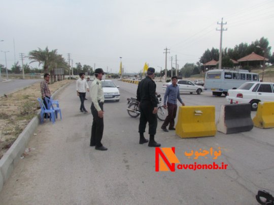 آغاز پیشگیری سختگیرانه از ورود و خروج مسافرین در دشتستان با حضور فرماندار دشتستان و فرمانده انتظامی شهرستان +تصاویر
