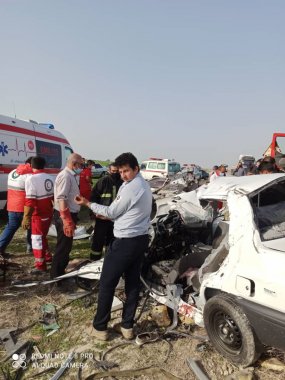حادثه رانندگی خونین در استان ،4کشته و مجروح،امدادرسانی آتش نشانی برازجان+گزارش تصویری