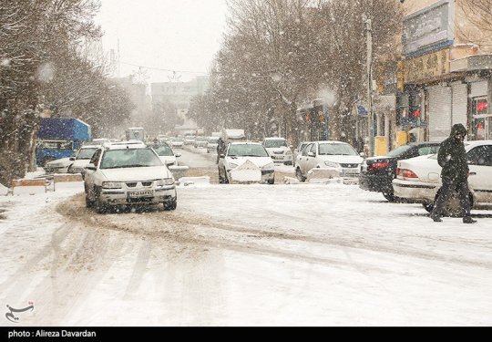بارش برف در اردبیل
