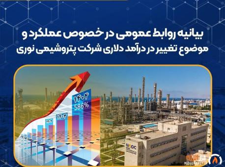 بیانیه روابط عمومی پتروشیمی نوری در خصوص مطلبی با موضوع تغییر در درآمد دلاری