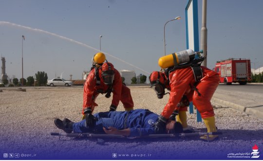 اجرای سناریوی نشت آمونیاك در رزمایش پدافند شیمیایی منطقه پارس+تصاویر