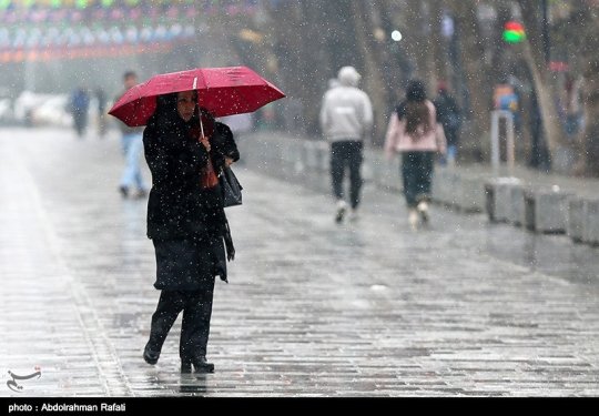 بارش برف در همدان